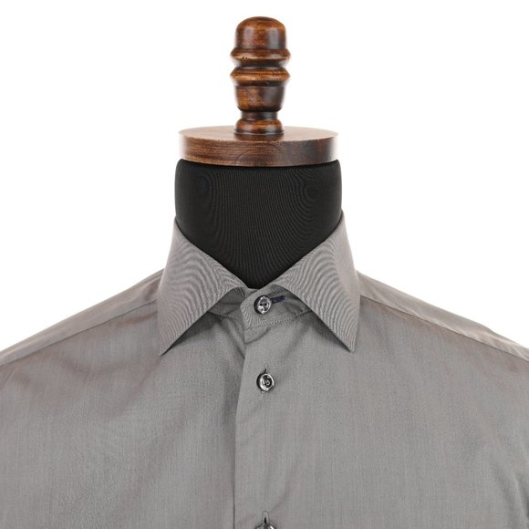 Eton Contemporary Button Front Dress Shirt Gray Men's Size 15.5 - 39 - Picture 4 of 7